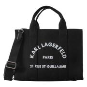 Karl Lagerfeld Medium Tote BAG Cuadrado RUE St-Guillaume Black, Dam