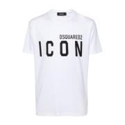 Dsquared2 Logo Print Crew Neck T-shirt White, Herr