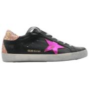 Golden Goose Superstar Svart Grå Violet Sneakers Multicolor, Dam