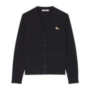 Maison Kitsuné Broderad Logotyp Ullkofta Black, Dam