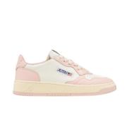 Autry Läder Medalist Sneakers med Logo Patch Pink, Dam