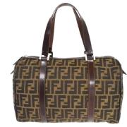 Fendi Vintage Pre-owned Canvas handvskor Brown, Dam