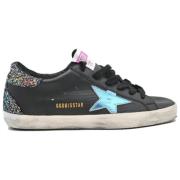 Golden Goose Glitter Bakläder Sneakers Svart/Blå Black, Dam