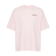 Off White Rosa Logo Print T-shirts och Polos Pink, Herr