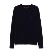 Tommy Hilfiger Blå Stickad Crew Neck Tröja Blue, Herr