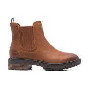 Timberland Bruna läderankelstövlar Brown, Dam