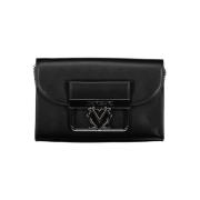 Love Moschino Svart Polyeten Axelväska med Kedja Black, Dam