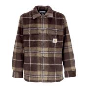 Carhartt Wip Rutig Fleece Skjorta med Fickor Brown, Unisex