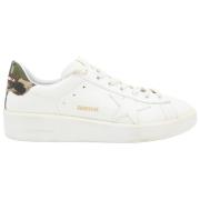 Golden Goose Vit Camo Purestar Läder Sneakers White, Herr