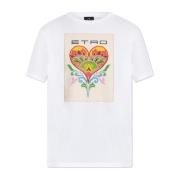 Etro T-shirt med brodyr White, Dam