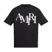 Amiri T-shirt med tryckt logotyp Black, Herr