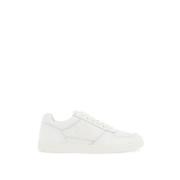 Tory Burch Läder Court Sneakers med Double T White, Dam