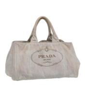 Prada Vintage Pre-owned Canvas prada-vskor Gray, Dam