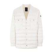 Moncler Vit Nylon V-ringad Rock Rick Owens White, Herr