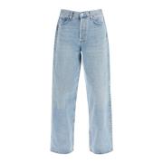 Agolde Slitna Baggy Jeans Blue, Dam