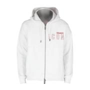 Dsquared2 Logo Zip Hoodie White, Herr