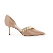 Jimmy Choo Kristalldekorerade lackpumps Beige, Dam