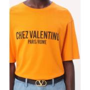 Valentino Bomull T-shirt med Chez tryck Orange, Herr