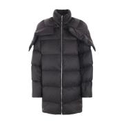 Moncler Svart Oversized Nylonrock Rick Owens Black, Dam