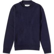 Maison Margiela Navy Blue Crew Neck Sweater Blue, Dam