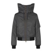 Burberry Cropped Parka med B Shield Emblem Gray, Dam