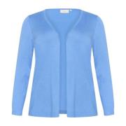 Kaffe Curve Öppen Front Cardigan Ebb And Flow Blue, Dam