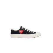 Comme des Garçons Play Svarta Heart Low-Top Canvas Sneakers Black, Her...