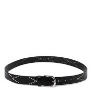 Isabel Marant Stud Embellished Svart Läderbälte Black, Herr