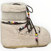 Moon Boot Faux Fur Beads Ankelboots Beige, Dam