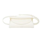 Jil Sander Vit Läder Cross Body Väska - Cannolo Mini White, Dam