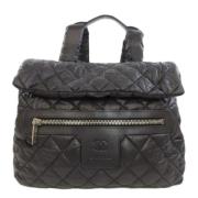 Chanel Vintage Pre-owned Tyg ryggsckar Black, Dam