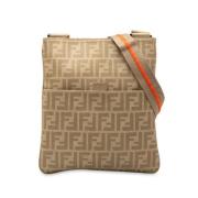 Fendi Vintage Pre-owned Canvas crossbodyvskor Beige, Dam