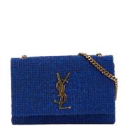 Yves Saint Laurent Vintage Pre-owned Canvas axelremsvskor Blue, Dam