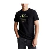 Calvin Klein Monogram Echo Grafisk T-shirt Black, Herr