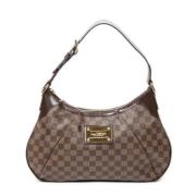 Louis Vuitton Vintage Pre-owned Belagd canvas axelremsvskor Brown, Dam