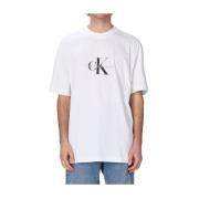 Calvin Klein Stilfull Oversize Monolog T-shirt White, Herr