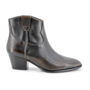 ASH Mocka Ankelboots med Laminerad Klack Black, Dam