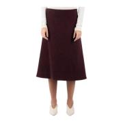 Jil Sander Burgundy Ullblandning Kjol Red, Dam