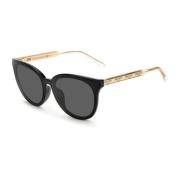 Jimmy Choo Svarta runda solglasögon med logodekoration Black, Unisex