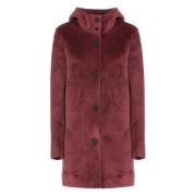 RRD Bordeaux Velvet Parka med Huva Red, Dam