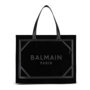 Balmain Medium mocka B-Army tote väska Black, Dam