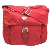 Prada Vintage Pre-owned Canvas crossbodyvskor Red, Dam