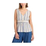 NAF NAF Bohemisk Chic Broderad Skjorta Blue, Dam