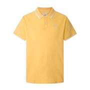 Pepe Jeans Gul Kontrast Polo Skjorta Modern Stil Yellow, Herr