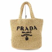 Prada Vintage Pre-owned Raffia prada-vskor Beige, Dam