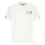 Saint Barth Herr Bomull T-shirt Rund Hals Korta ärmar White, Herr