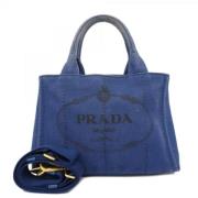 Prada Vintage Pre-owned Canvas prada-vskor Blue, Dam