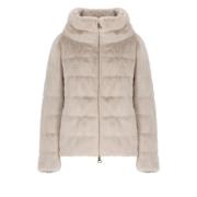 Herno Rosa Faux Fur Quiltad Dunjacka Pink, Dam