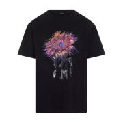 Mugler Svart Orchid Anemone Print T-shirt Black, Dam