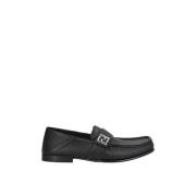 Fendi Läderloafers med Fyrkantig Tå Black, Herr